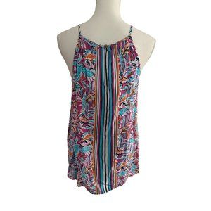 CROWN & IVY Flamingo Tropical Print Tank Top Size Small